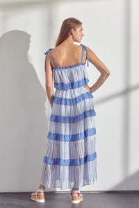 Blue Striped Maxi Dress
