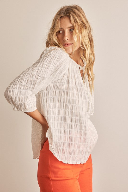 Crinkled Pullover Top