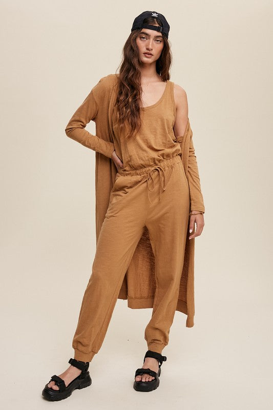 Jumpsuit with cardigan online