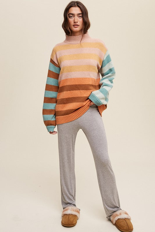 Melon Striped Sweater