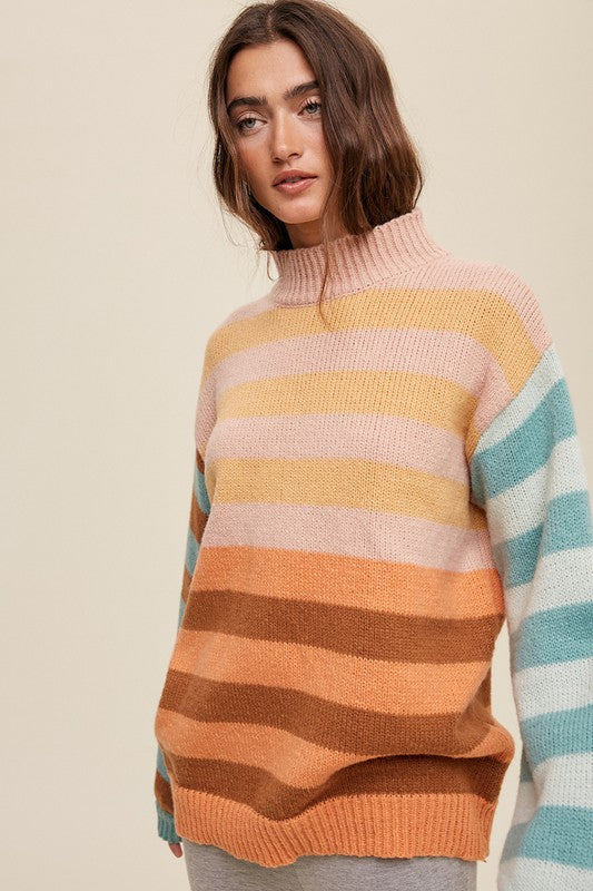 Melon Striped Sweater