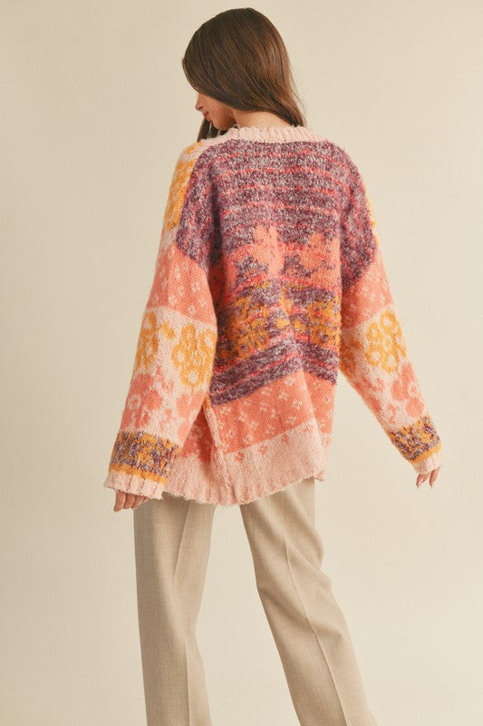 Fuzzy Floral Cardi