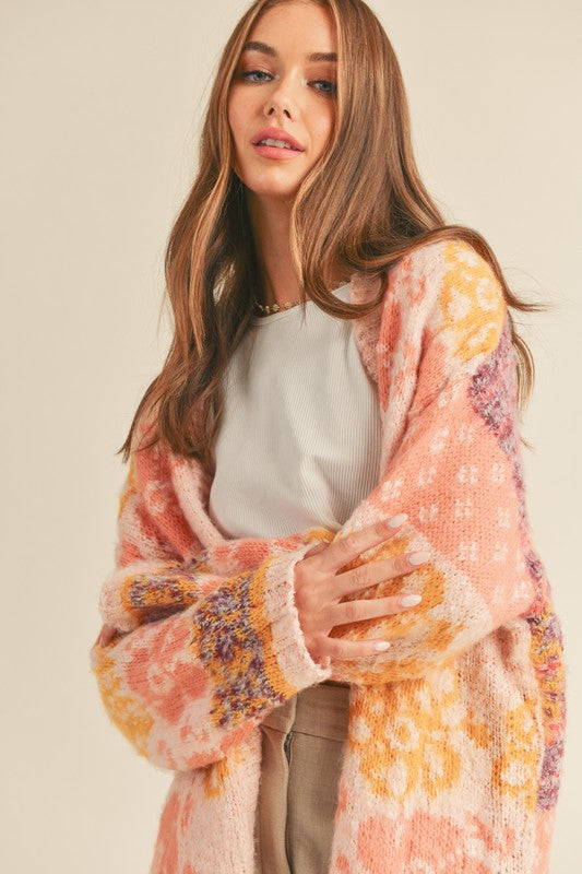 Fuzzy Floral Cardi