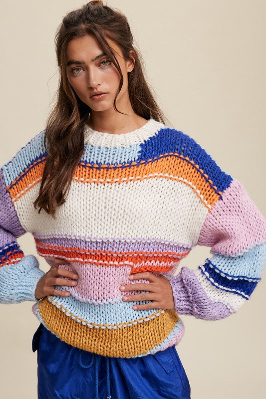 Mixed Knit Crochet Sweater