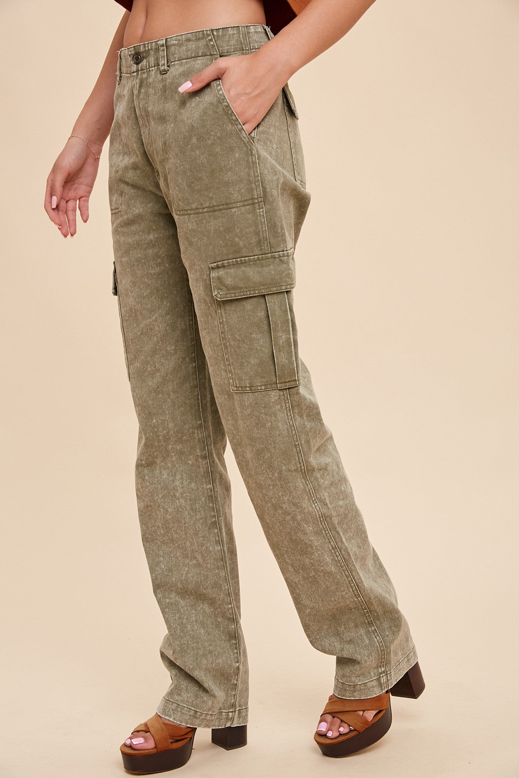 Stonewashed Cargo Pants