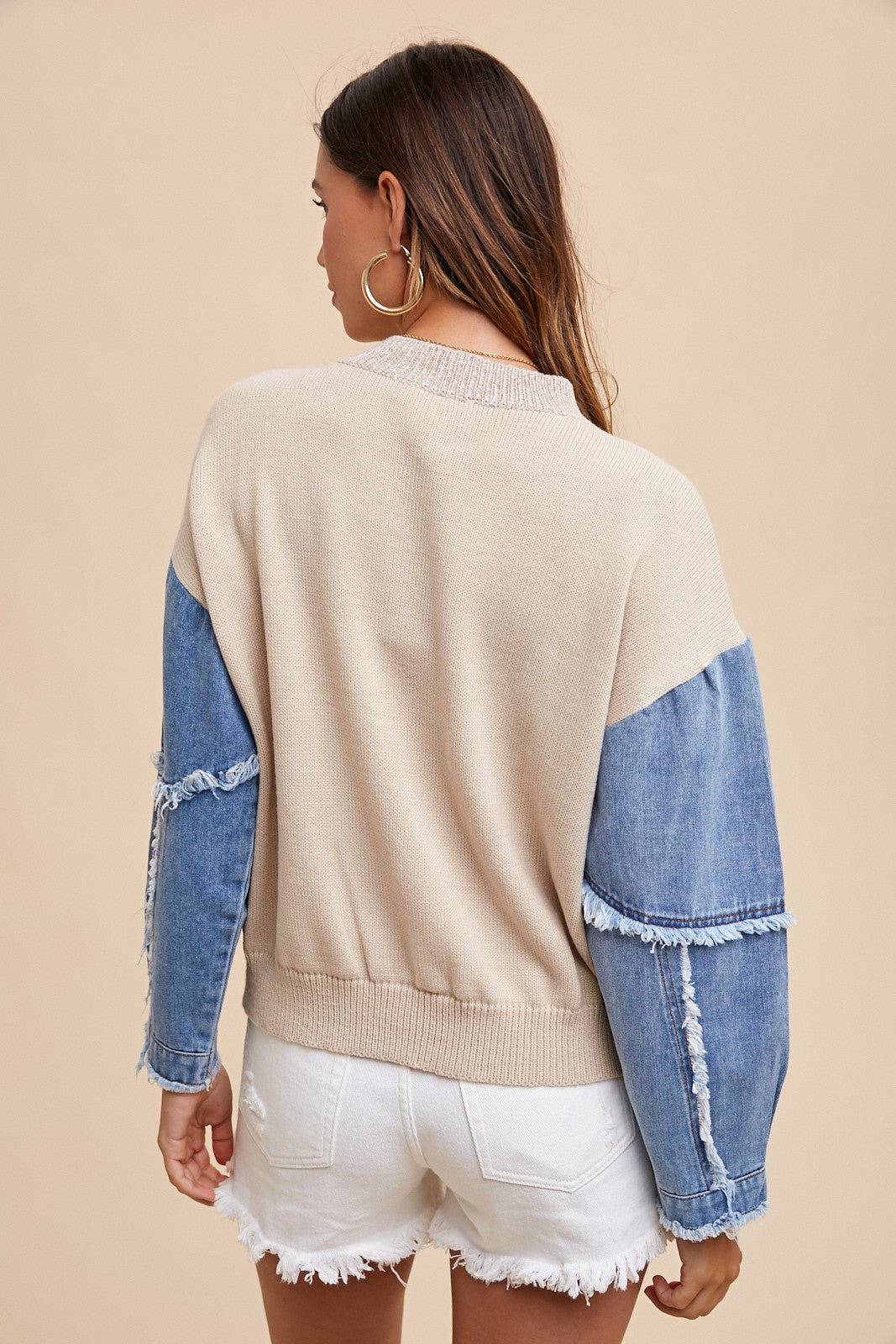 Denim Contrast Sweater