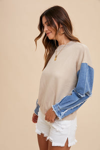 Denim Contrast Sweater