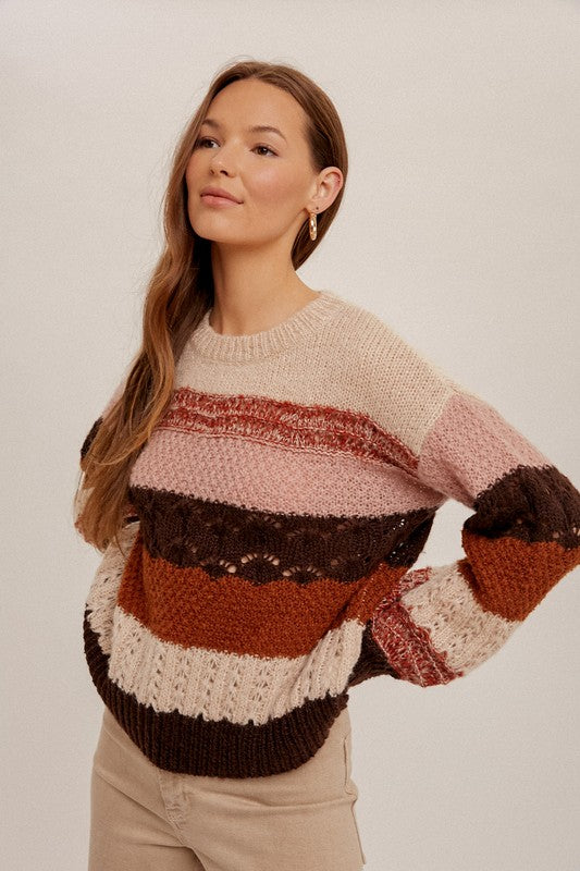 Colorblock Textured Sweater