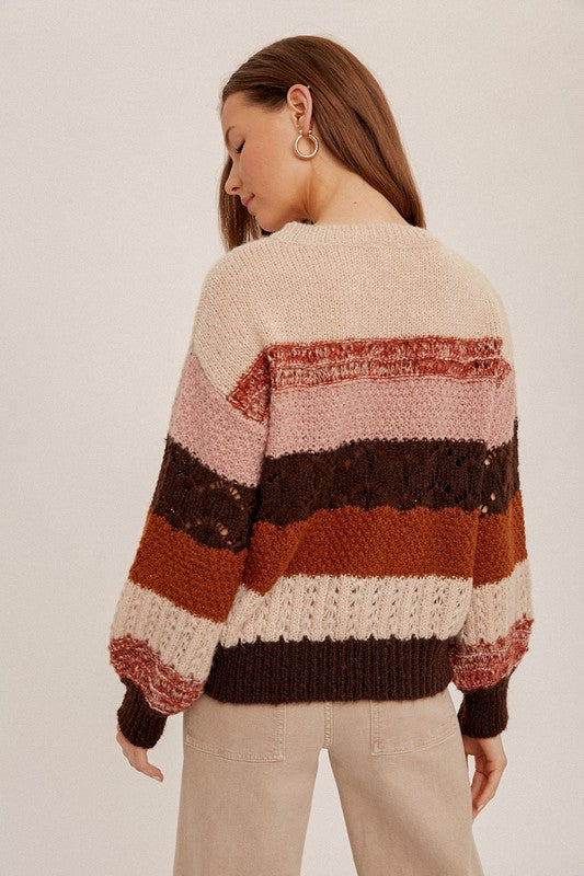 Colorblock Textured Sweater