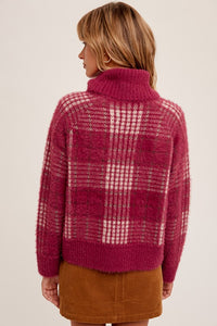 Checkered Turtleneck Sweater