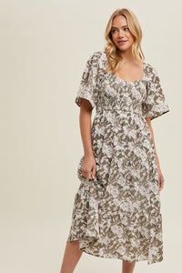 Floral Flutter Midi Dress