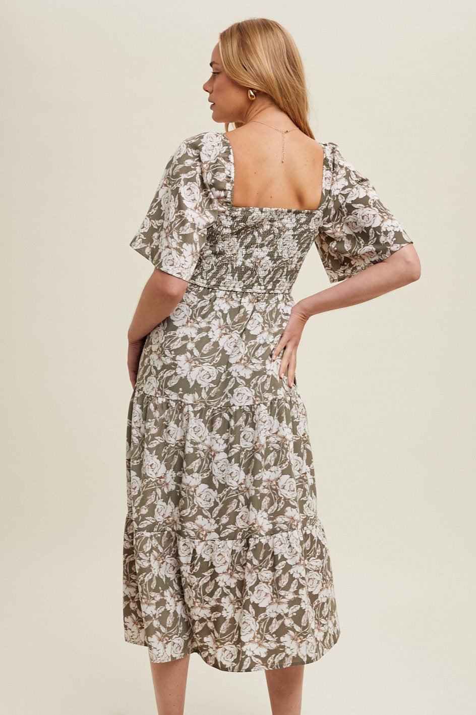 Floral Flutter Midi Dress