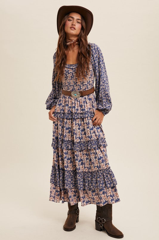 Floral Ruffle Tiered Maxi Dress