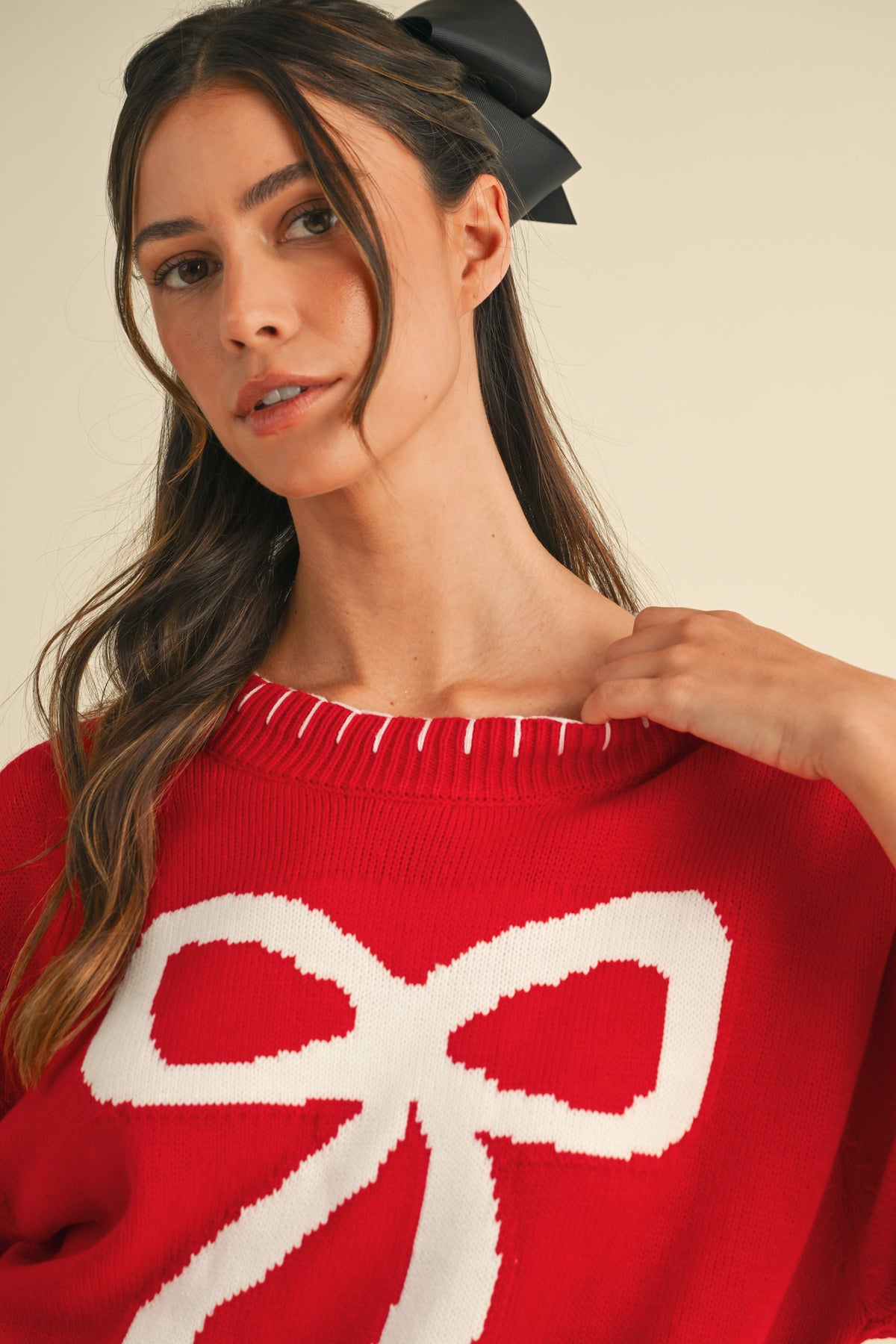 Bow Stitch Sweater Top