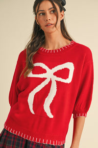 Bow Stitch Sweater Top