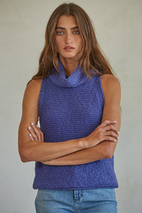 Knit Sleeveless Mock Neck Top