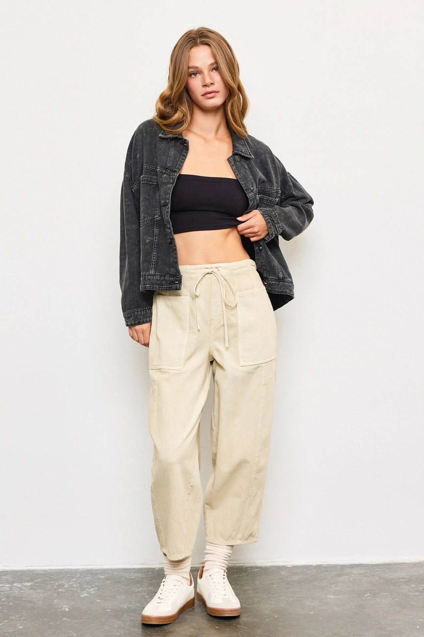 Wide Patch Pocket Pants