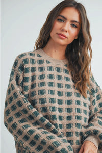 Checkered Oversized Sweater